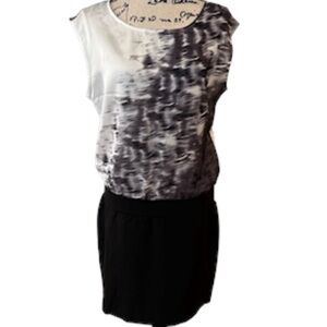 Calvin Klein Drop Waist Abstract Print Dress Size 8: Career Cocktail Artsy